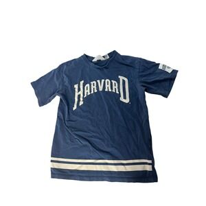 H&M Kids T-Shirt Size 8-10 Harvard Blue Striped Graphic Short Sleeve Top